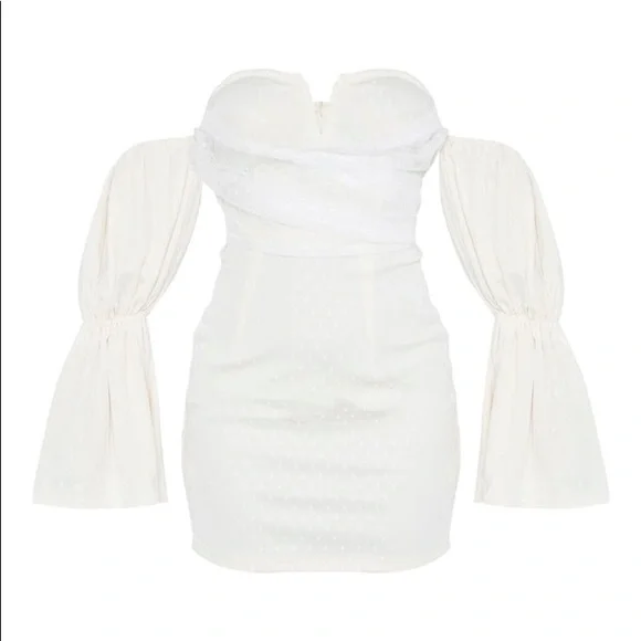 Stone Puff Sleeve Bodycon Dress - Picture 3 of 3